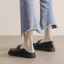 Giày loafer nữ jk đen 41 giày da nhỏ đế dày