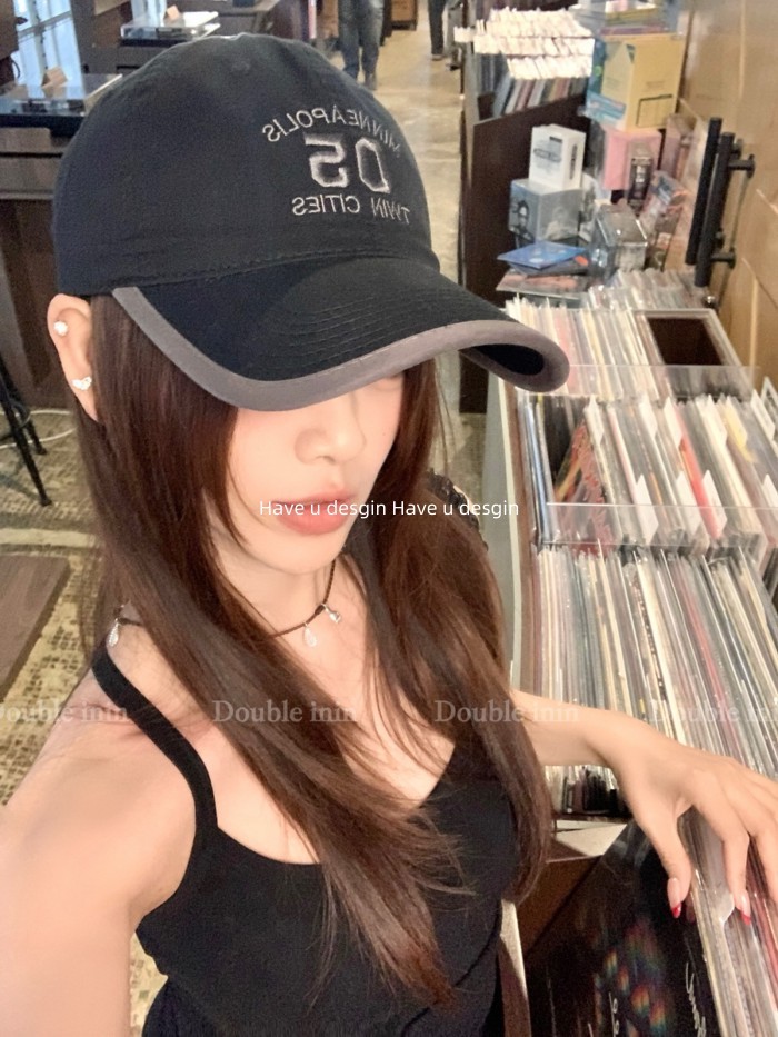Mũ bóng chày nữ xuân hè phong cách Hàn Quốc, thêu chữ, chất liệu mềm mại