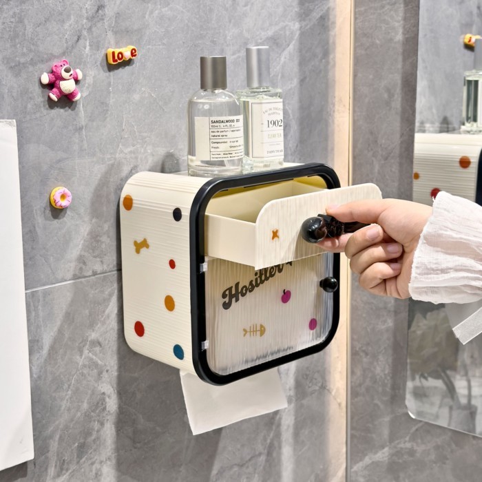 Hộp lưu trữ Hộp đựng giấy vệ sinh treo tường Hộp lưu trữ sáng tạo