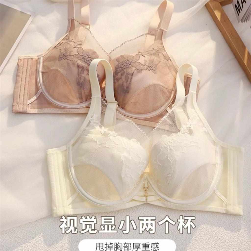 Ren Gợi Cảm Phụ Nữ Vú Lớn Nhìn Nhỏ Mỏng Phong Cách Tập Hợp Push-up Ngực Chống Chảy xệ Có Thể Điều Chỉnh Vòng Thép Mềm Áo Ngực