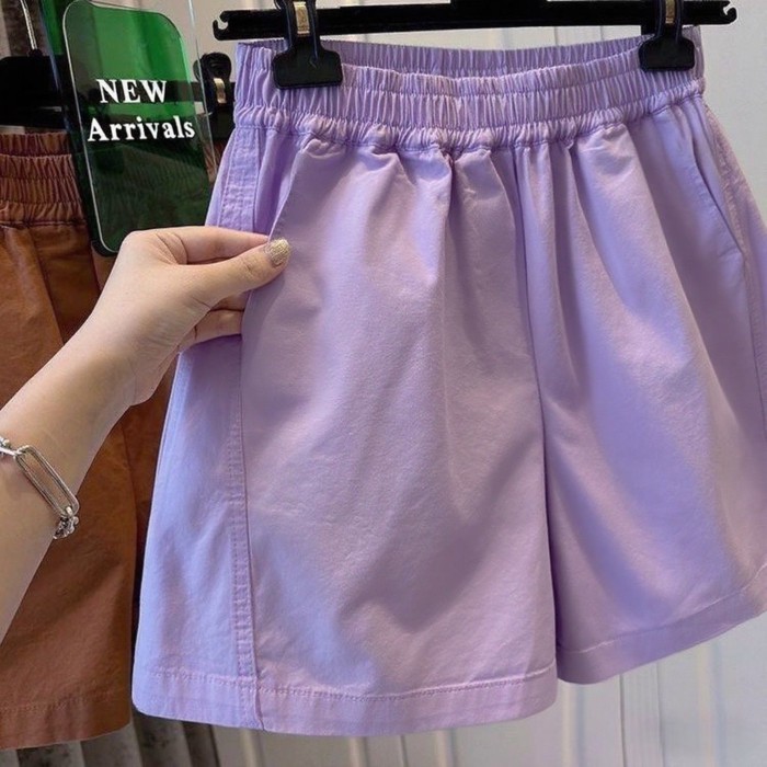 cotton nguyên chất mùa hè mới bỏ túi quần hot co giãn mỏng thường ngày lưng cao quần short cao c