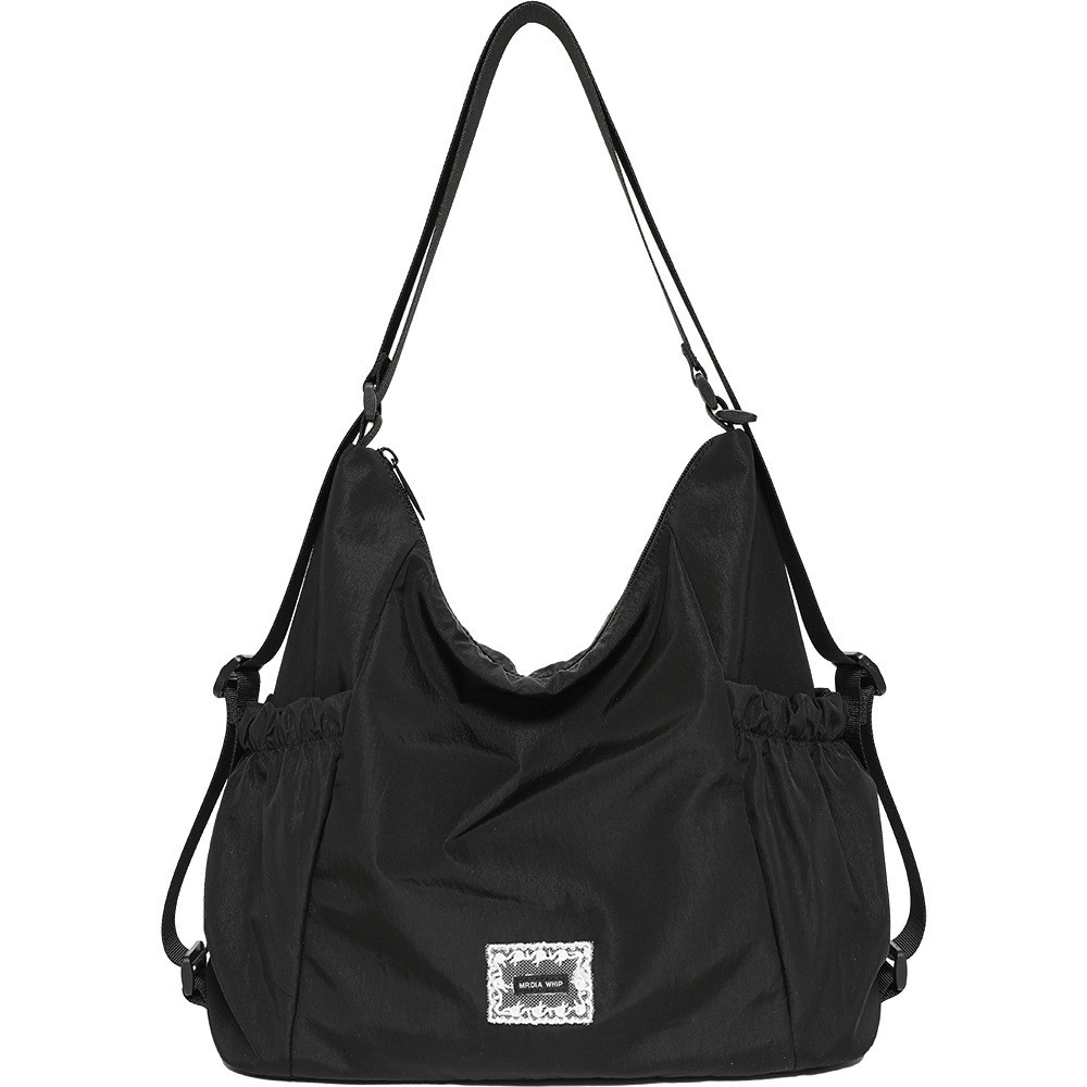 Túi Tote Bạc Nylon Nữ Mùa Hè Phong Cách Hàn Quốc, Đeo Vai Đôi, Túi Kép