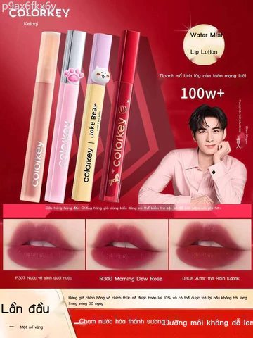 [Hàng có sẵn/Ảnh thật] Son bóng Colorkey Water Mist dành cho nữ, không dính cốc, màu son lâu trôi,