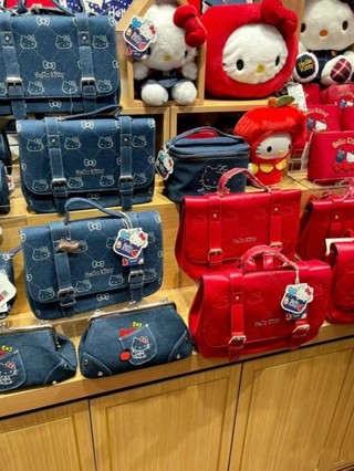 Hello Kitty mới hợp thời trang retro denim túi bánh bao dây chuyền túi kẹp tay túi xách nữ đa năng