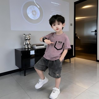 Bộ đồ mùa hè dạo phố bé trai, bộ đồ mùa hè ngắn tay thời trang trẻ em, set đồ hai món thời trang hà