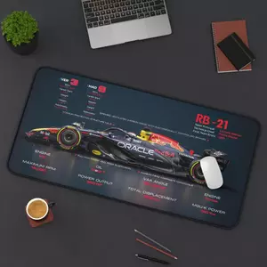 Thảm để bàn - Formula 1 Redbull RB21 3D Design 2026 - Tấm lót chuột đua - Phụ kiện bàn chơi game - Người đam mê ô tô - Quạt F1