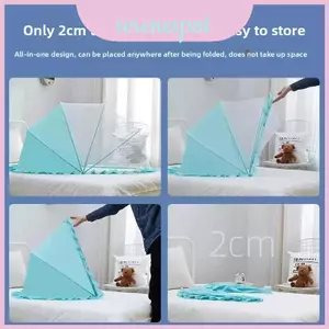 Giường trẻ sơ sinh Tán muỗi có khung có thể gập lại và lưới tổ ong cho bé an toàn khi ngủ