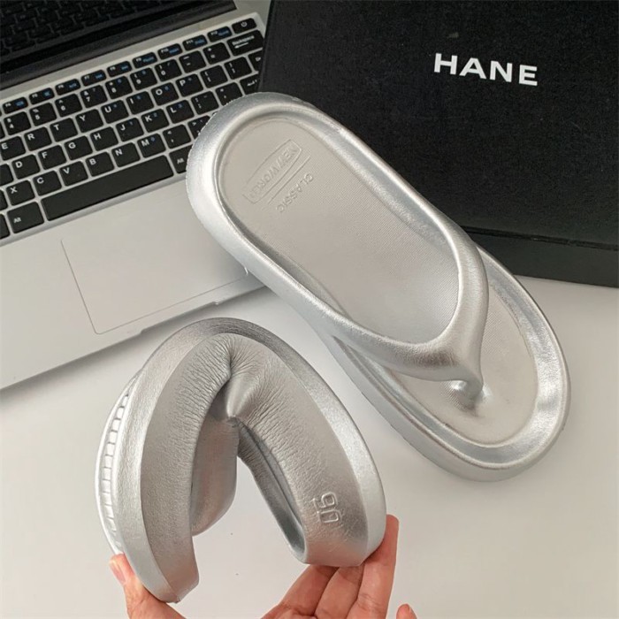 Dép xỏ ngón phong cách Hàn Quốc, dép mùa hè, đế dày, thời trang, đa năng, có thể mang ra ngoài, khử