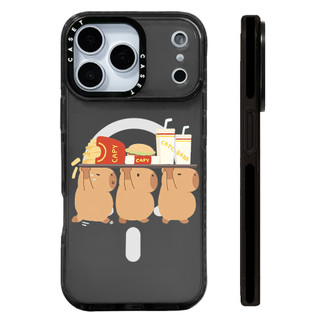 Phim Hoạt Hình Ba Capibara Lift Hamburg Ốp Lưng Sạc Từ Tính Không Dây Tương Thích Cho IPhone 12 13 14 15 16 17 ProMax Cover 17 AIR Silicone Mềm Trong Suốt Ốp Lưng Chống Sốc