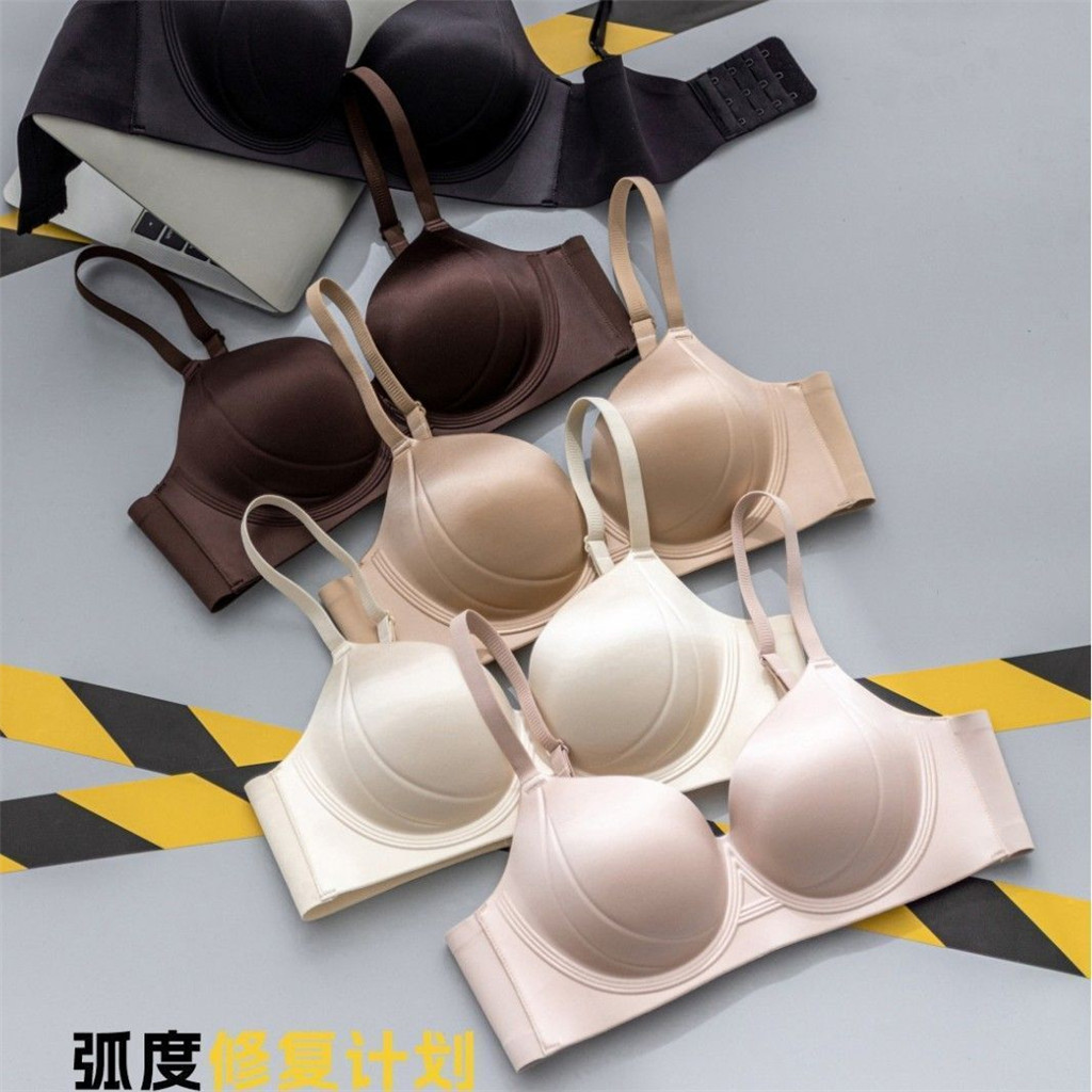 Mềm Hỗ trợ nâng quần lót nữ satin dày, áo ngực không dây, chống chảy xệ