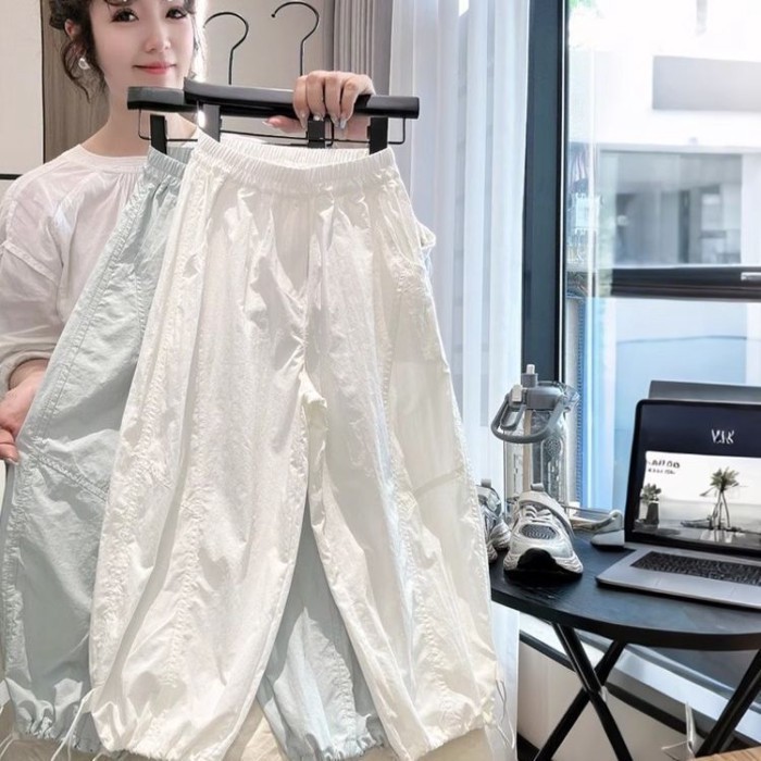 quần tây mùa hè hàn quốc kiểu dáng mới rộng rãi, sành điệu và giản dị cho bé gái, trẻ em vừa và