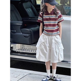 Quần short bé gái mùa hè cỡ vừa và lớn quần rộng vừa khô nhanh khô cho trẻ em quần 5/4 thông thường