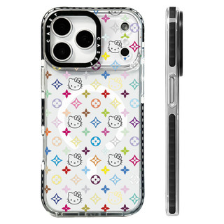 Ốp lưng hình Hello Kitty Color Lines Vỏ sạc từ tính không dây Tương thích cho IPhone 12 13 14 15 16 17 Pro Max Cover 17 AIR Silicone mềm trong suốt Vỏ chống sốc
