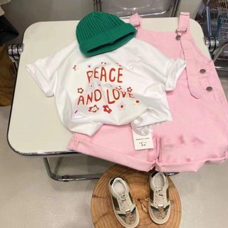 Quần yếm bé gái mùa hè cotton nguyên chất dễ thương siêu dễ thương phong cách phương Tây muối giản