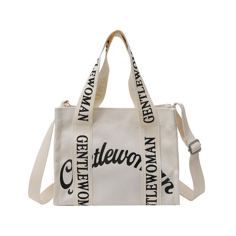 Mới Niche Chính Hãng GW Chữ Canvas Nhỏ Túi Vuông Di Động Đeo Vai Đeo Ngang Ví Đựng Tiền Xu Túi Mua Sắm