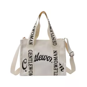 Mới Niche Chính Hãng GW Chữ Canvas Nhỏ Túi Vuông Di Động Đeo Vai Đeo Ngang Ví Đựng Tiền Xu Túi Mua Sắm