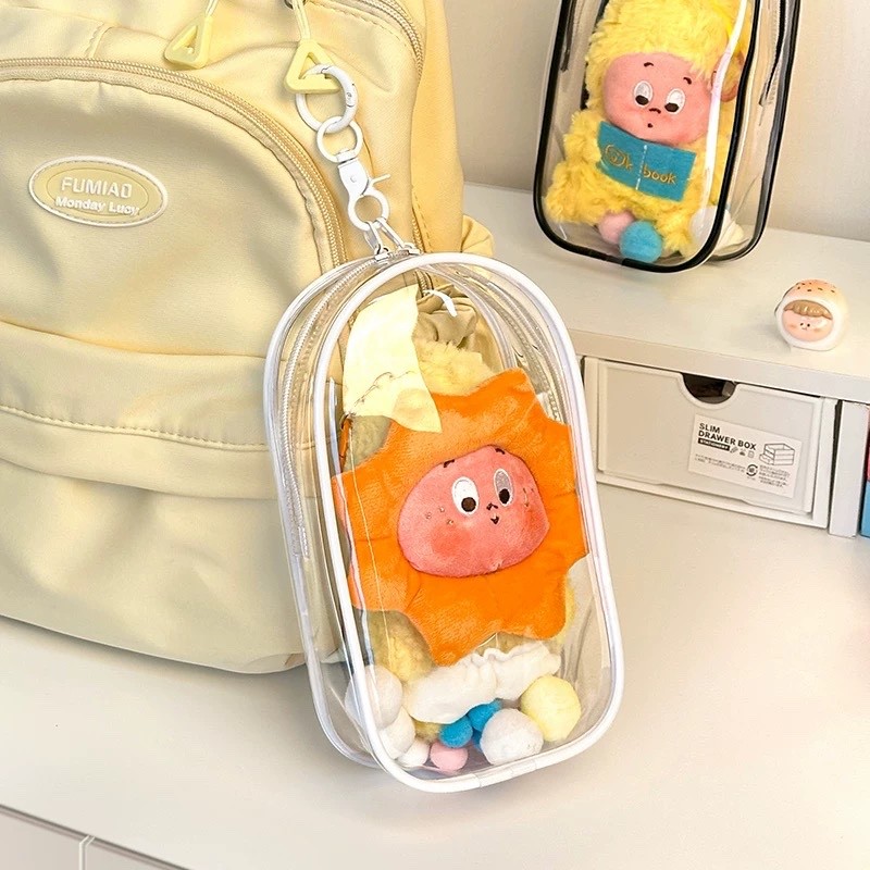 18CM Chúng Tôi Là Twinkle Twinkle Series Búp Bê Ốp Lưng Đa Năng Trong Suốt Chống Thấm Nước Bảo Vệ Búp Bê Sang Trọng HD Trong Suốt Hộp Bảo Quản Vinyl Hình Mặt Dây Chuyền Túi