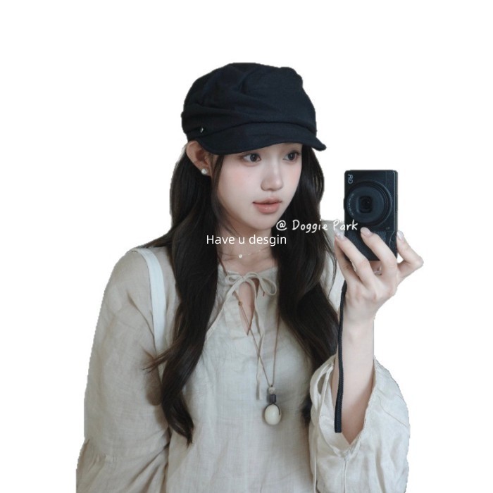 Beret vải lanh cotton phong cách Nhật Bản, thoáng mát cho mùa xuân hè