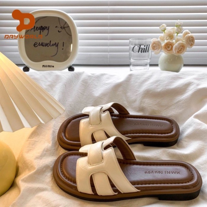 Dép xỏ ngón đế phẳng đi nghỉ mát cho nữ, dép đi biển đế bằng, dép thông thường