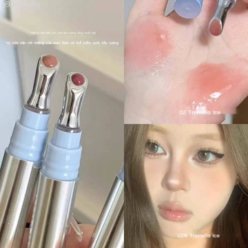 [SẴN-RẺ] Son bóng siêu mềm ánh ngọc trai bạc, màu trong suốt tông nude, dưỡng làm sáng môi, son mô