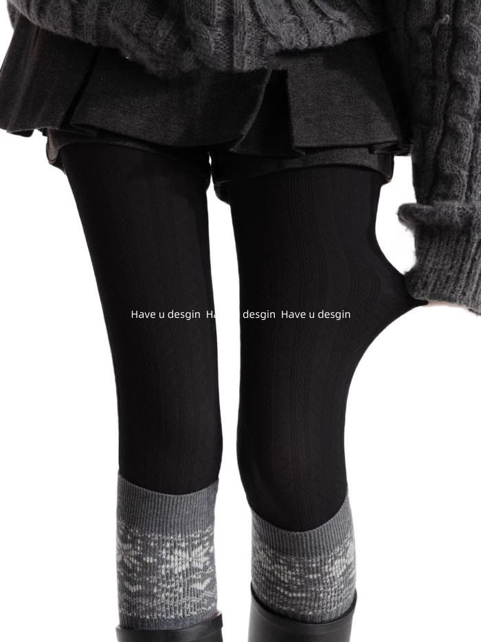 Quần Legging Nhiều Lớp Sang Trọng từ Cà Phê Cao Cấp, Họa Tiết Gai Dầu, Thiết Kế Slimmer Hơi Trong Suốt Màu Trắng
