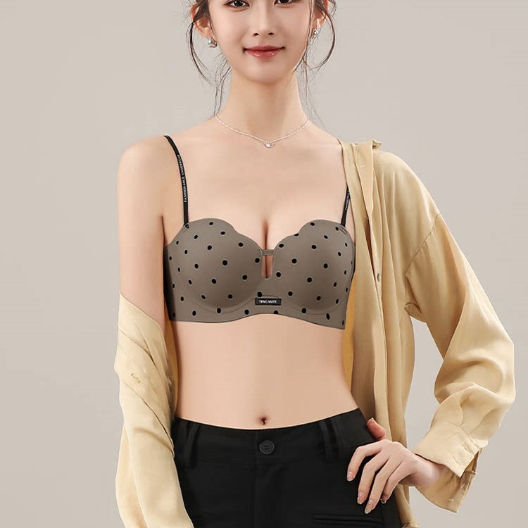 Áo Ngực Chống Chảy Xệ Cho Nữ Với Họa Tiết Chấm Bi, Bọt Biển Mềm Mại