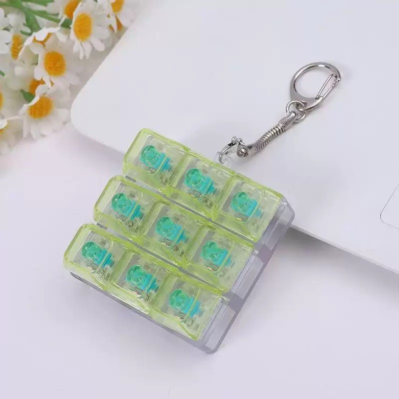 Sáng Tạo Thư Giãn DIY Bàn Phím Chìa Khóa Đồ Chơi Nút Keycap Cảm Giác Fidget Móc Khóa Giải Nén Đồ Chơi Quà Tặng Ngày Lễ Phụ Kiện Ba Lô