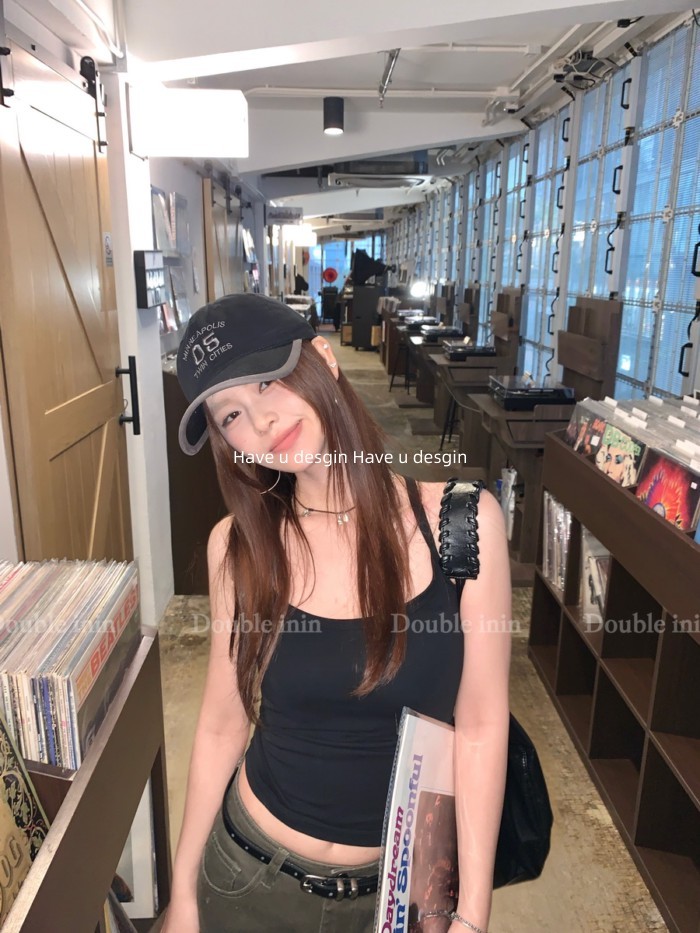 Mũ bóng chày nữ xuân hè phong cách Hàn Quốc, thêu chữ, chất liệu mềm mại