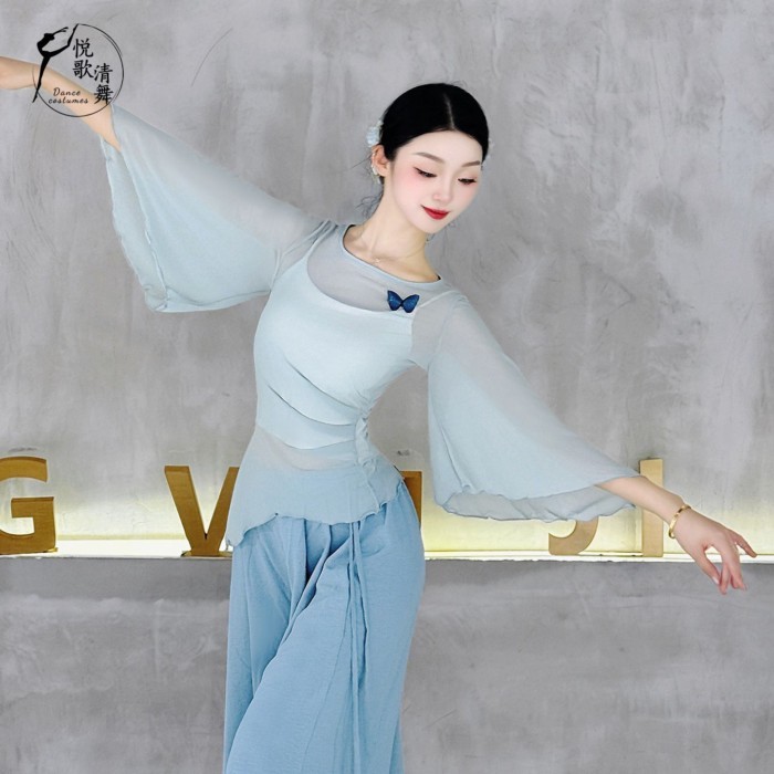 khiêu vũ cổ điển gạc lưới khiêu vũ áo thanh lịch áo mới quần áo tập luyện cơ thể Trung Quốc quần