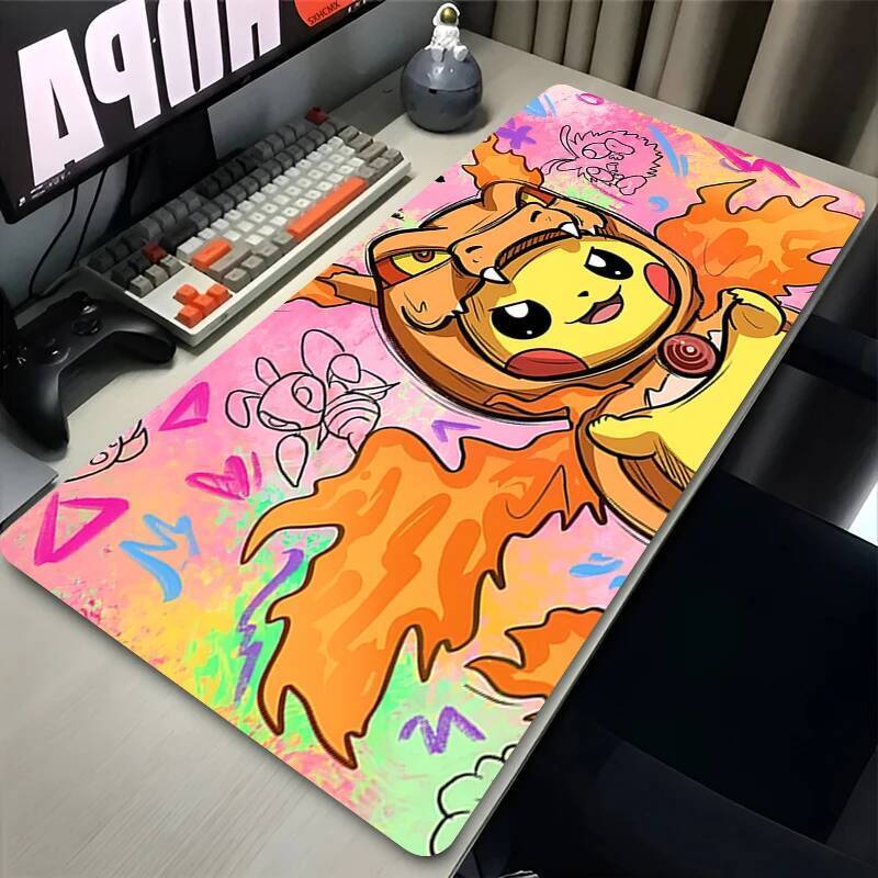 Miếng Lót Chuột Trò Chơi Lớn Cao Su Bàn Thảm Bàn Phím Máy Tính Miếng Lót P-Pokemon Pikachu PC Phụ Kiện Chơi Game Thảm Kawaii Mousepad