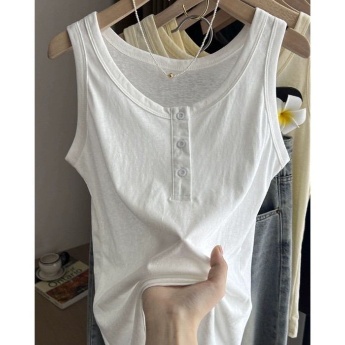 Lan Camisole Bông Tuyết Cotton Kích Thước Lớn, Phù Hợp Mặc Bên Trong Hoặc Bên Ngoài