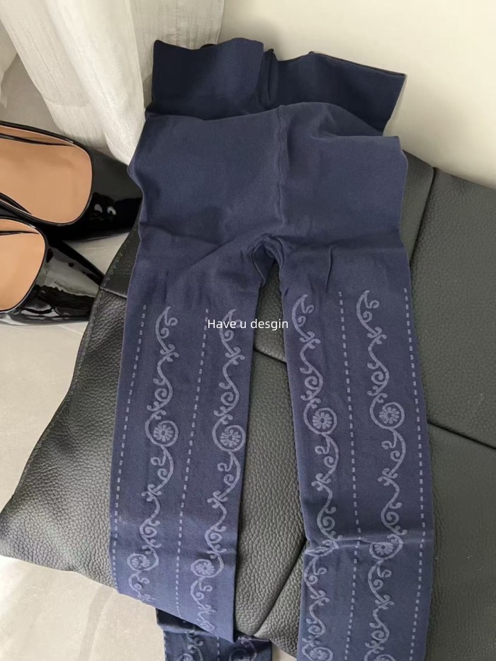 Gợi Cảm Retro - Vớ Hoa Nữ Màu Hải Quân Blue, Thiết Kế Mỏng Phù Hợp XuÂN THU