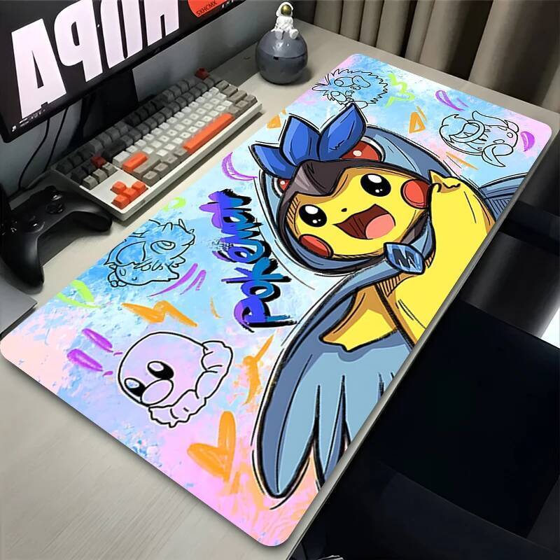 Miếng Lót Chuột Trò Chơi Lớn Cao Su Bàn Thảm Bàn Phím Máy Tính Miếng Lót P-Pokemon Pikachu PC Phụ Kiện Chơi Game Thảm Kawaii Mousepad