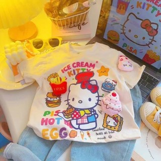 chiếc áo phông ngắn tay búp bê ba chiều dành cho trẻ em mùa hè mới rộng rãi Áo sơ mi nửa tay hoạ