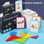 Đồ chơi Tangram bằng gỗ chắc chắn dành cho trẻ em Hình dạng học tập và kỹ năng thân cây ở nhà hoặc trường học