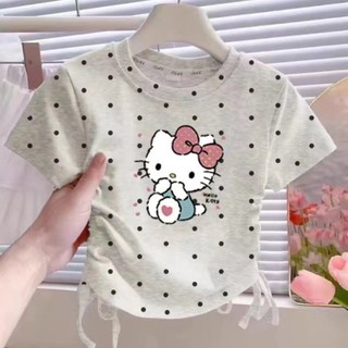 Áo thun tay ngắn bé gái mùa hè cotton hoạt hình