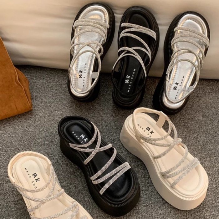 Giày sandal La Mã đế dày đẹp cho nữ mặc váy