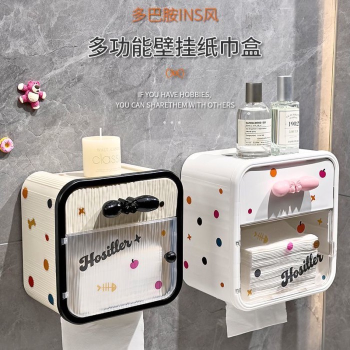 Hộp lưu trữ Hộp đựng giấy vệ sinh treo tường Hộp lưu trữ sáng tạo