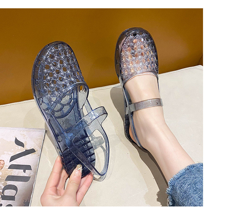 Giày Sandal Pha Lê Retro Nữ Mùa Hè Phù Hợp Với Giày Jelly Giày Đơn