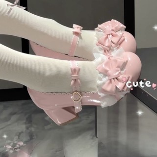 Throbbing Tình Yêu Bài Thơ Ngón Tròn Ren Ba Hố Phù Hợp Với Mary Jane Hàng Ngày Mềm Mại Cô Gái Dễ Thương lo Giày