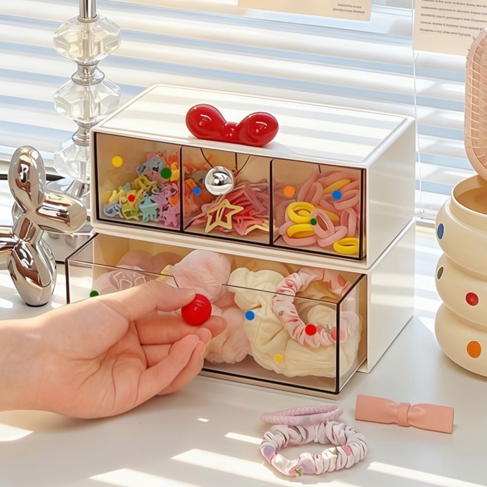 Hộp đựng đồ để bàn kiểu Hàn Quốc, sắp xếp trang sức và vật dụng lặt vặt, dùng cho ngăn kéo