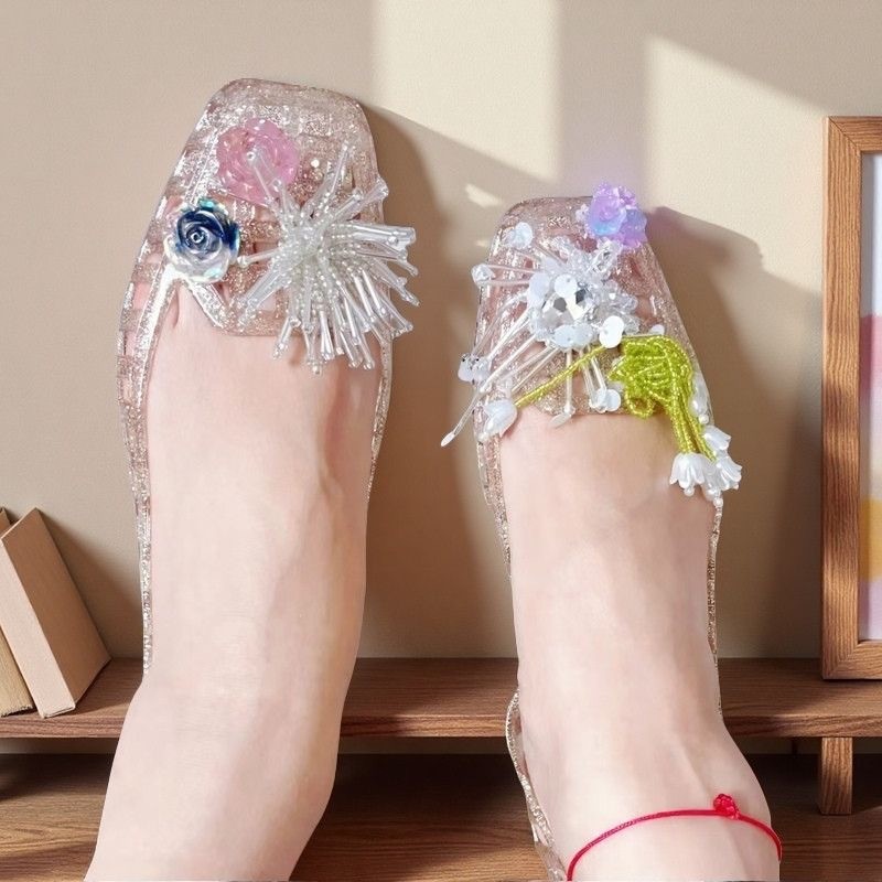 Giày Jelly Giày Hoa DIY Phụ Kiện Pha Lê Giày Hoa