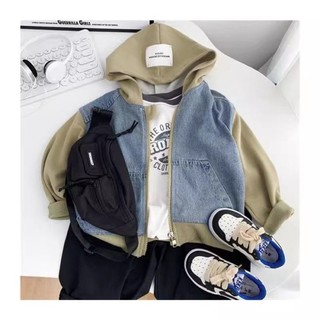 Áo jacket denim trẻ em Hàn Quốc thư giãn dễ phối