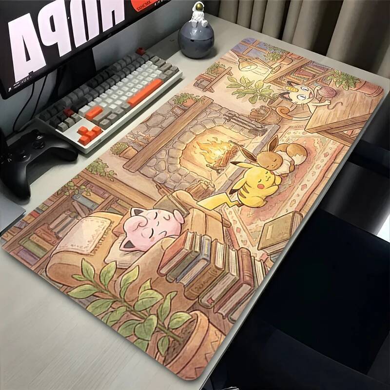 Miếng Lót Chuột Chơi Game PC Phụ Kiện Pikachu Game Thủ Cabiner Bàn Phím Thảm XXL P-pokine Để Bàn Chuột Thảm Thảm Kawaii Cao Su Mousepad
