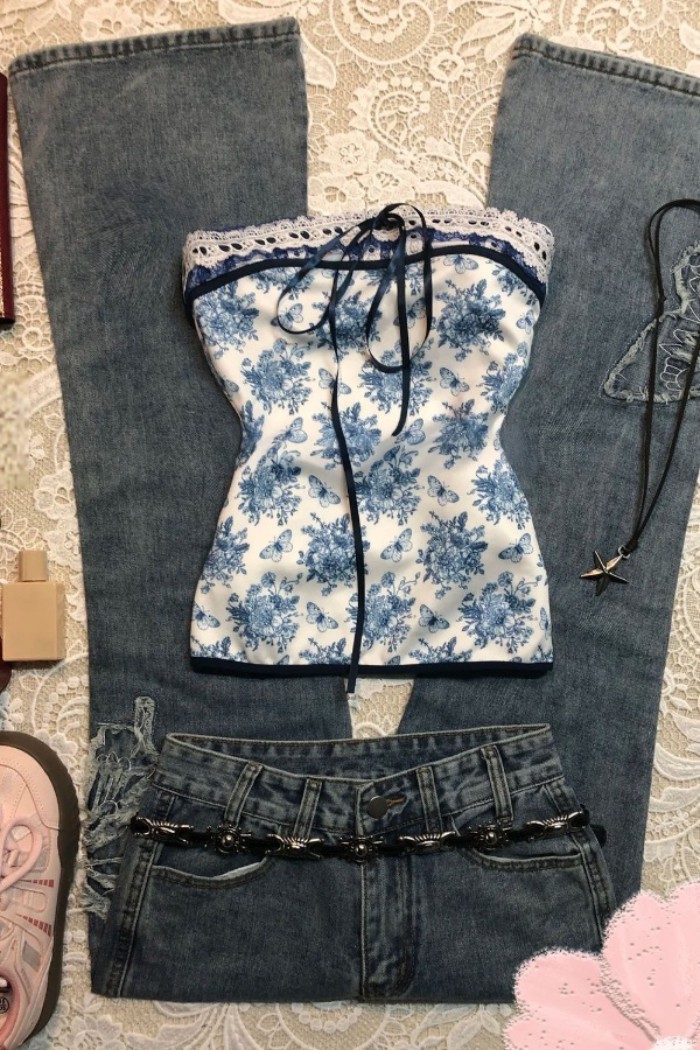 Mùa hè Dopamine Retro Ren ống Top Slim Fit Tank Top
