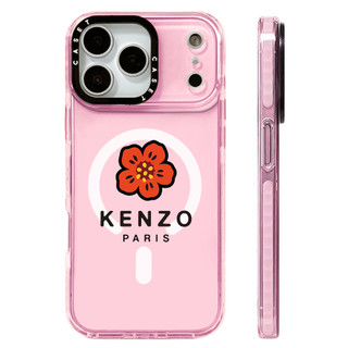 KENZO PARIS Red Florals Ốp Lưng Sạc Từ Tính Không Dây Tương Thích Cho IPhone 12 13 14 15 16 17 ProMax Cover 17 AIR Silicone Mềm Trong Suốt Ốp Lưng Chống Sốc