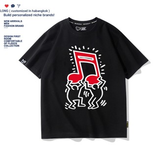100% Cotton Keith Haring Keith Haring Áo thun ngắn tay in hình nghệ thuật thương hiệu