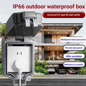 IP66 Hộp chống nước gắn trên bề mặt ngoài trời Trạm sạc đỗ xe ngoài trời Loại 86 Ổ cắm công tắc tường Hộp chống nước