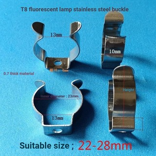 Bk T5T6 T8 T10 T12 Đèn Huỳnh Quang Ống Thép Không Gỉ Kẹp Cố Định Khóa Tròn KC7X