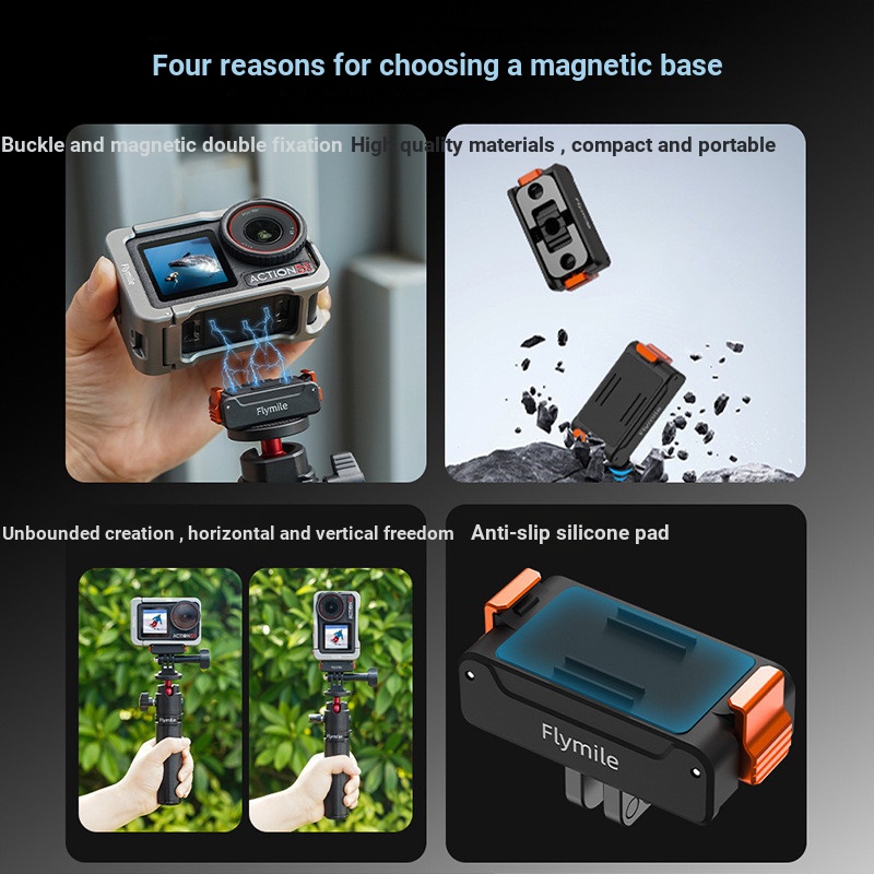 Thích hợp cho DJI ACTION 5 PRO Đế phát hành nhanh từ tính 1 / Phụ kiện đế mở rộng bộ chuyển đổi xếp chồng